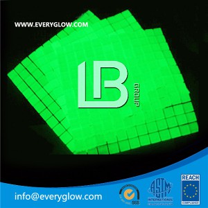 Yellow-green photoluminescent glass mosaic tile LBG-GM