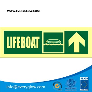 Lifeboat with arrow up on right