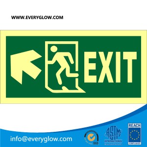 Lower case Exit with arrow diagonally up left
