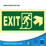 Lower case Exit with arrow diagonally up right