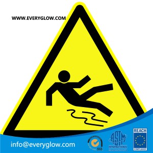 Warning of danger of slipping