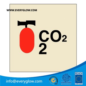 portable fire extinguisher co2 safety sign