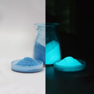 polvo luminiscente azul turquesa
